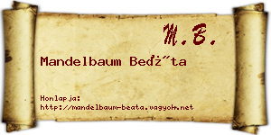Mandelbaum Beáta névjegykártya