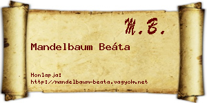 Mandelbaum Beáta névjegykártya